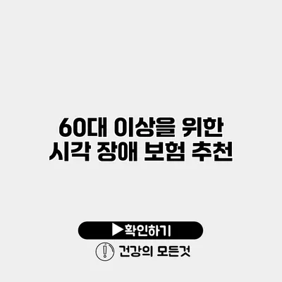 60대 이상을 위한 시각 장애 보험 추천