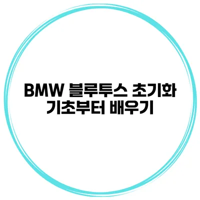 BMW 블루투스 초기화 기초부터 배우기