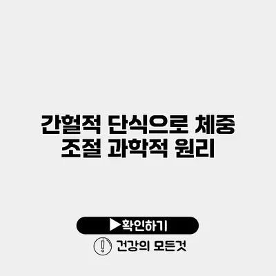 간헐적 단식으로 체중 조절 과학적 원리