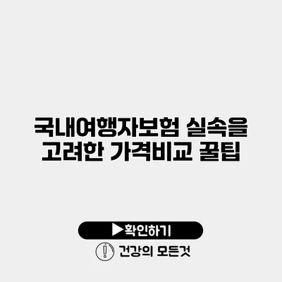 국내여행자보험 실속을 고려한 가격비교 꿀팁
