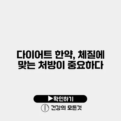 다이어트 한약, 체질에 맞는 처방이 중요하다