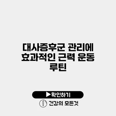 대사증후군 관리에 효과적인 근력 운동 루틴