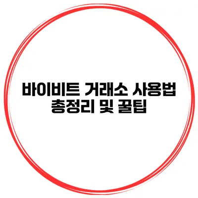 바이비트 거래소 사용법 총정리 및 꿀팁