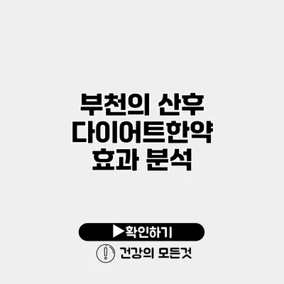 부천의 산후 다이어트한약 효과 분석