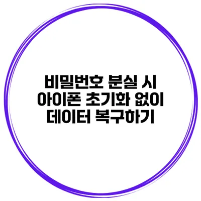 비밀번호 분실 시 아이폰 초기화 없이 데이터 복구하기