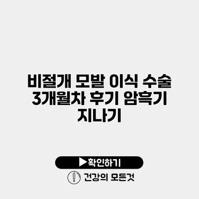 비절개 모발 이식 수술 3개월차 후기 암흑기 지나기