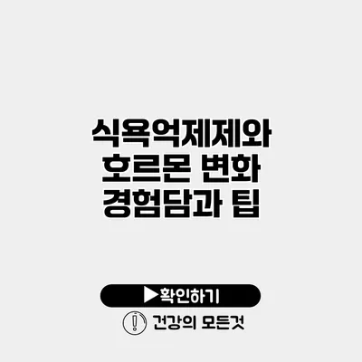 식욕억제제와 호르몬 변화 경험담과 팁
