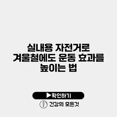 실내용 자전거로 겨울철에도 운동 효과를 높이는 법