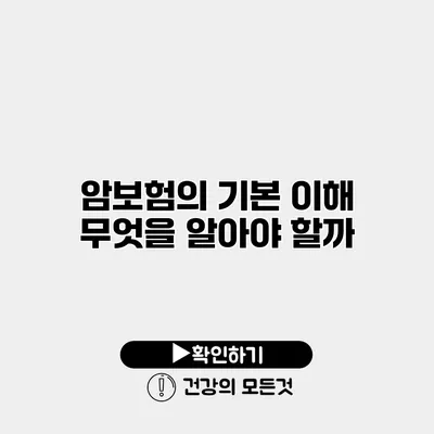 암보험의 기본 이해 무엇을 알아야 할까?