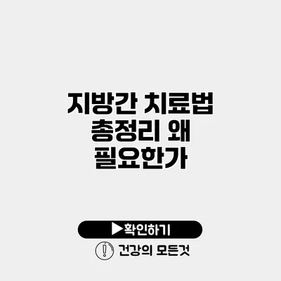 지방간 치료법 총정리 왜 필요한가?