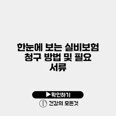 한눈에 보는 실비보험 청구 방법 및 필요 서류