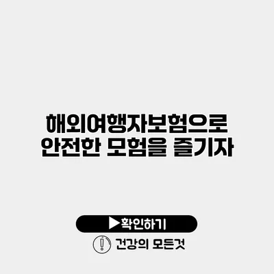 해외여행자보험으로 안전한 모험을 즐기자
