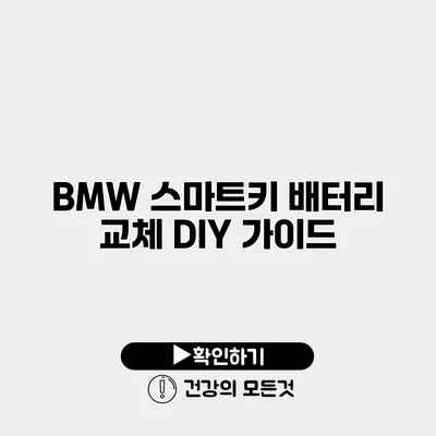 BMW 스마트키 배터리 교체 DIY 가이드