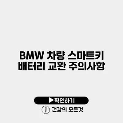 BMW 차량 스마트키 배터리 교환 주의사항