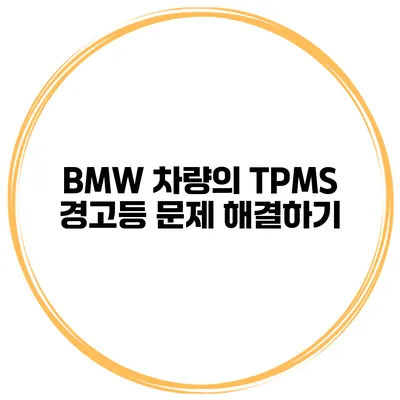 BMW 차량의 TPMS 경고등 문제 해결하기