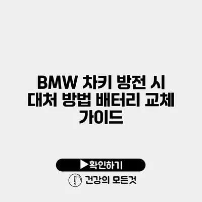 BMW 차키 방전 시 대처 방법 배터리 교체 가이드