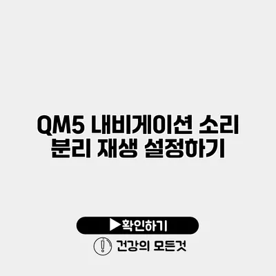 QM5 내비게이션 소리 분리 재생 설정하기