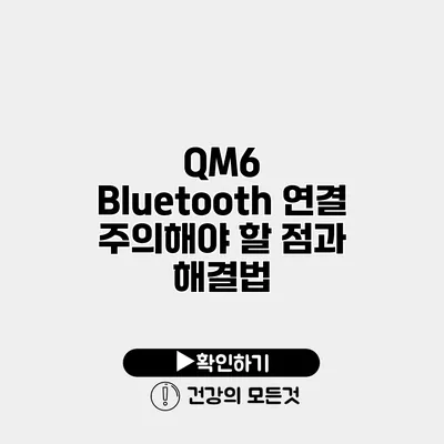 QM6 Bluetooth 연결 주의해야 할 점과 해결법