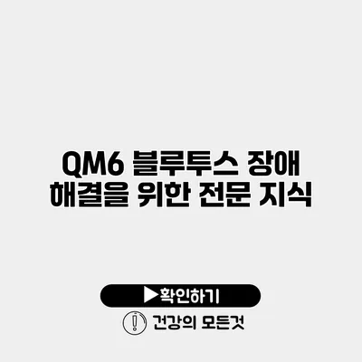 QM6 블루투스 장애 해결을 위한 전문 지식