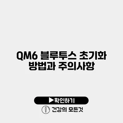 QM6 블루투스 초기화 방법과 주의사항