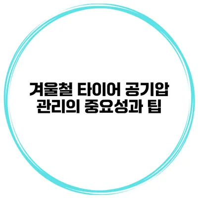 겨울철 타이어 공기압 관리의 중요성과 팁