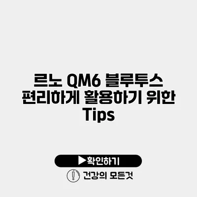 르노 QM6 블루투스 편리하게 활용하기 위한 Tips