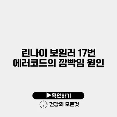 린나이 보일러 17번 에러코드의 깜빡임 원인