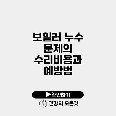 보일러 누수 문제의 수리비용과 예방법