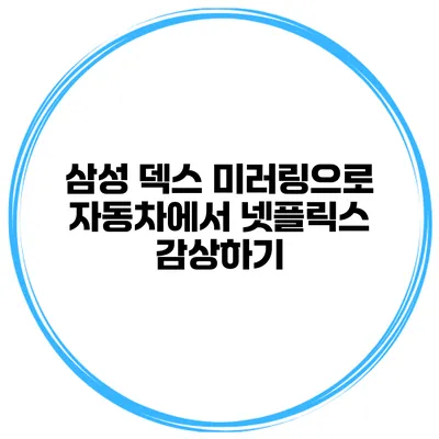 삼성 덱스 미러링으로 자동차에서 넷플릭스 감상하기