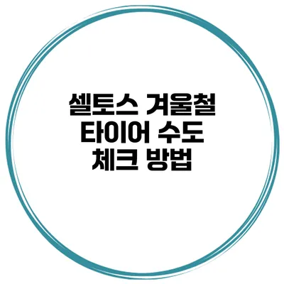 셀토스 겨울철 타이어 수도 체크 방법
