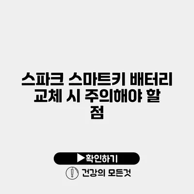 스파크 스마트키 배터리 교체 시 주의해야 할 점