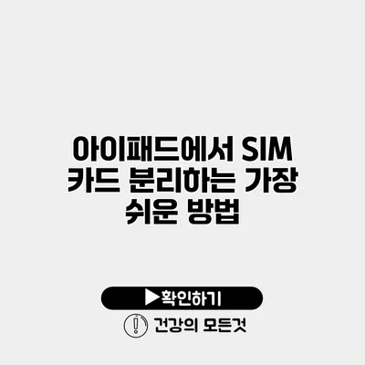 아이패드에서 SIM 카드 분리하는 가장 쉬운 방법
