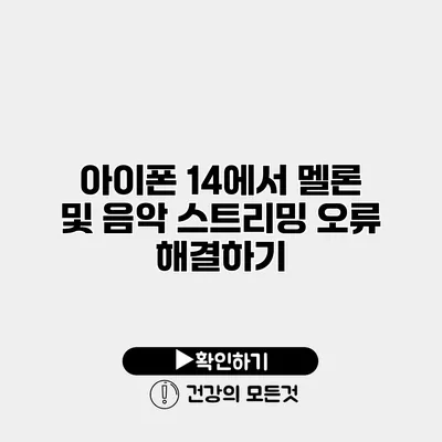 아이폰 14에서 멜론 및 음악 스트리밍 오류 해결하기