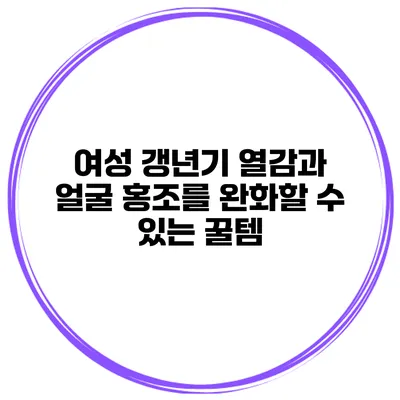 여성 갱년기 열감과 얼굴 홍조를 완화할 수 있는 꿀템
