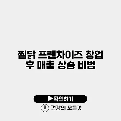 찜닭 프랜차이즈 창업 후 매출 상승 비법