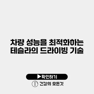 차량 성능을 최적화하는 테슬라의 드라이빙 기술