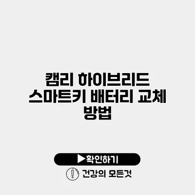 캠리 하이브리드 스마트키 배터리 교체 방법