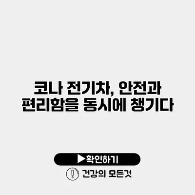코나 전기차, 안전과 편리함을 동시에 챙기다