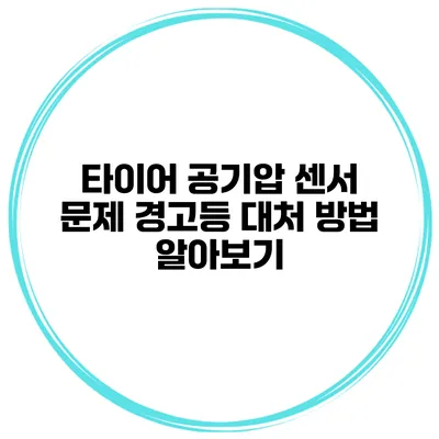 타이어 공기압 센서 문제? 경고등 대처 방법 알아보기