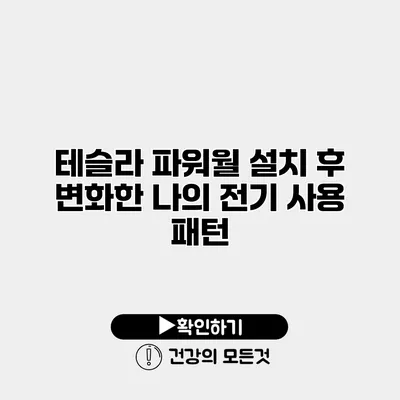 테슬라 파워월 설치 후 변화한 나의 전기 사용 패턴