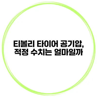 티볼리 타이어 공기압, 적정 수치는 얼마일까?
