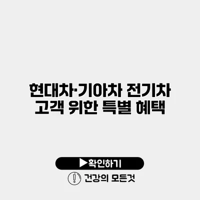 현대차·기아차 전기차 고객 위한 특별 혜택